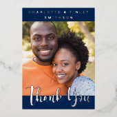 ミニマルパーソナライズされたス結婚スクリプト 箔シーズンカード (正面)