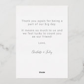 ミニマルパーソナライズされたス結婚スクリプト 箔シーズンカード (裏面)