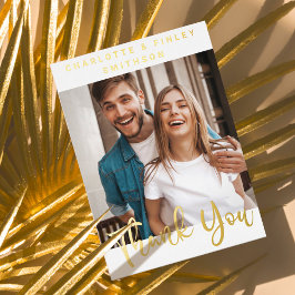 ミニマルパーソナライズされたス結婚スクリプト 箔シーズンカード