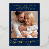 ミニマルパーソナライズされたス結婚スクリプト 箔シーズンカード (正面)