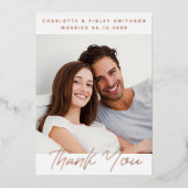 ミニマルパーソナライズされたス結婚スクリプト 箔シーズンカード (正面)