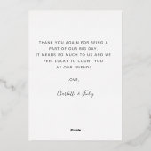 ミニマルパーソナライズされたス結婚スクリプト 箔シーズンカード (裏面)