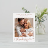 ミニマルパーソナライズされたス結婚スクリプト 箔シーズンポストカード (立ち正面)