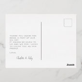 ミニマルパーソナライズされたス結婚スクリプト 箔シーズンポストカード (裏面)