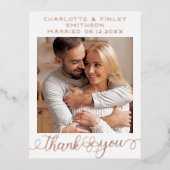 ミニマルパーソナライズされたス結婚スクリプト 箔シーズンポストカード (正面)