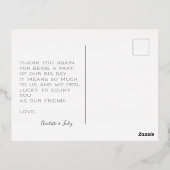 ミニマルパーソナライズされたス結婚スクリプト 箔シーズンポストカード (裏面)