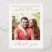 ミニマルパーソナライズされたス結婚スクリプト 箔シーズンポストカード (正面)