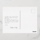 ミニマルパーソナライズされたス結婚スクリプト 箔シーズンポストカード (裏面)