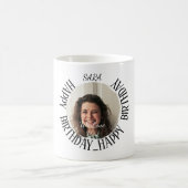 ミニマルパーソナライズされたス誕生日コーヒー大人マグ コーヒーマグカップ (中央)