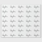 ミニマルパーソナライズされたタイポグラフィ白黒 ラッピングペーパー (フラット)