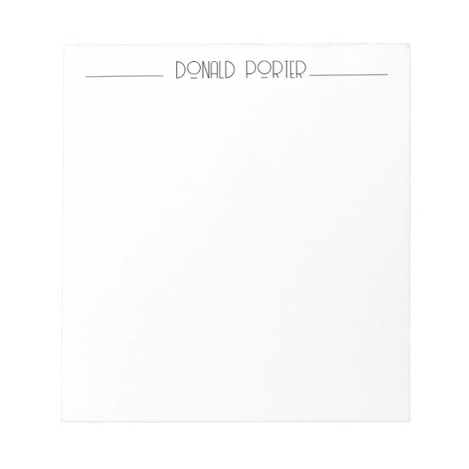 ミニマルパーソナライズされたムメモ帳 ノートパッド (正面)