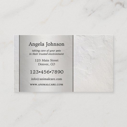 ミニマルパーソナライズされたム写真名刺 名刺 (裏面)