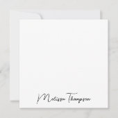 ミニマルパーソナライズされたモダンリストのスクリプト ノートカード (正面)