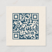ミニマルパーソナライズされたモダン青カスタムのQRコード スクエア名刺 (裏面)