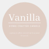 ミニマルパーソナライズされたラストキャンドルラベルシール ラウンドシール (正面)