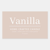 ミニマルパーソナライズされたラストキャンドルラベルシール 長方形シール (正面)