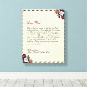 ミニマルパーソナライズされたラブレター手書 キャンバスプリント (インサイチュ (ウッドフロア))