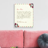 ミニマルパーソナライズされたラブレター手書 キャンバスプリント (インサイチュ (リビング))