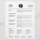 ミニマルパーソナライズされたリストのクリーン再開テンプレート (正面/裏面)