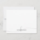 ミニマルパーソナライズされたリストのグレーのノートカード ノートカード (正面)