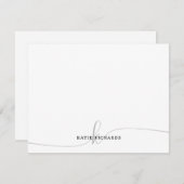 ミニマルパーソナライズされたリストのグレーのノートカード ノートカード (正面/裏面)