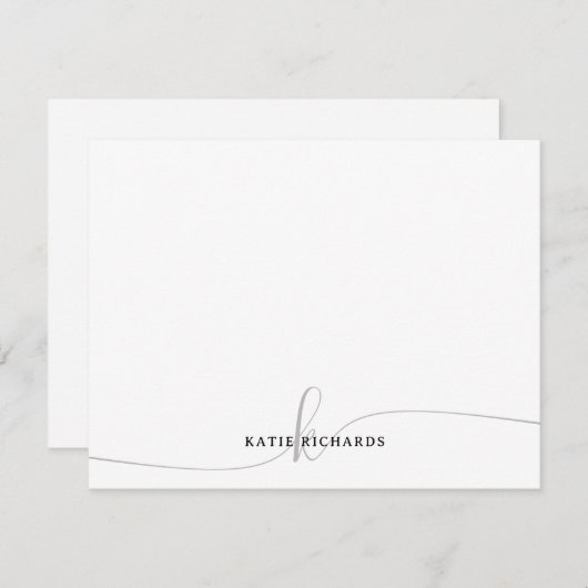 ミニマルパーソナライズされたリストのグレーのノートカード ノートカード (正面/裏面)