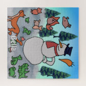 ミニマルパーソナライズされたリストのスノーウィー・フレンズの冒険 ジグソーパズル (横)