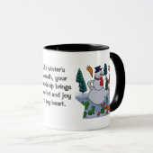 ミニマルパーソナライズされたリストのスノーウィー・フレンズの冒険 マグカップ (正面右)