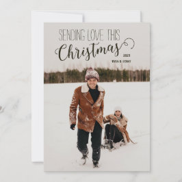 ミニマルパーソナライズされたリストのメリークリスマスカード シーズンカード