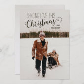 ミニマルパーソナライズされたリストのメリークリスマスカード シーズンカード (正面/裏面)