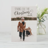 ミニマルパーソナライズされたリストのメリークリスマスカード シーズンカード (スタンド正面)