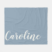ミニマルパーソナライズされたリストの書名(青) フリースブランケット (正面(横))