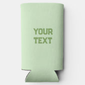 ミニマルパーソナライズされたリストの緑 スリム缶クーラー (裏面)
