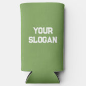 ミニマルパーソナライズされたリストの緑 スリム缶クーラー (正面)