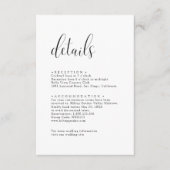 ミニマルパーソナライズされたリストエレガントな結婚式詳細 エンクロージャーカード (正面)