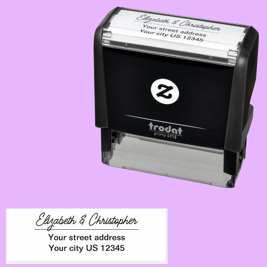 ミニマルパーソナライズされたリストカップル差出人住所 セルフインキングスタンプ