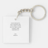 ミニマルパーソナライズされたリストスクリプトハートバレンタインデー キーホルダー (裏面)