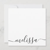 ミニマルパーソナライズされたリストスクリプト ノートカード (正面)