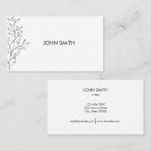 ミニマルパーソナライズされたリストスケッチリーフ 名刺 (正面/裏面)