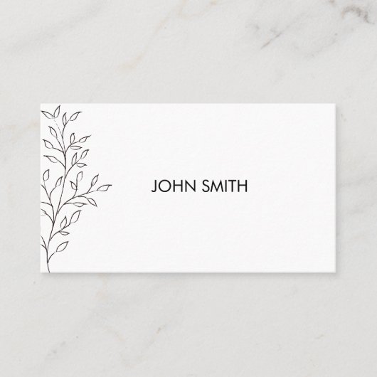 ミニマルパーソナライズされたリストスケッチリーフ 名刺 (正面)