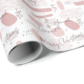 ミニマルパーソナライズされたリストソフトピンク、名前とメッセージ ラッピングペーパー (ロールコーナー)