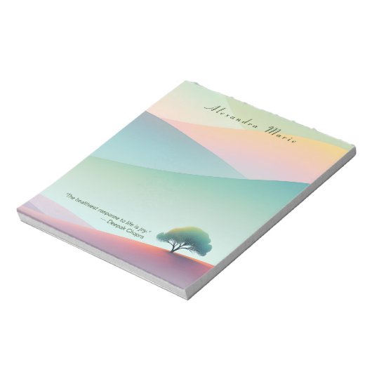 ミニマルパーソナライズされたリストパステルランドスケープメモ帳 ノートパッド (回転)