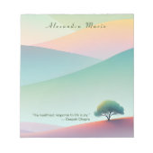 ミニマルパーソナライズされたリストパステルランドスケープメモ帳 ノートパッド (正面)