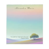 ミニマルパーソナライズされたリストパステルランドスケープメモ帳 ノートパッド (正面)