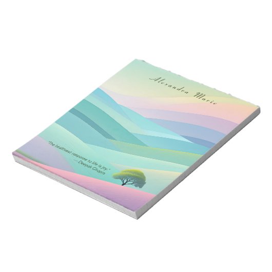ミニマルパーソナライズされたリストパステルランドスケープメモ帳 ノートパッド (回転)