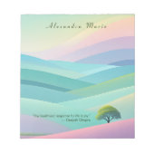 ミニマルパーソナライズされたリストパステルランドスケープメモ帳 ノートパッド (正面)