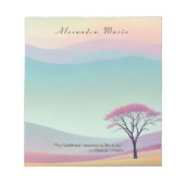 ミニマルパーソナライズされたリストパステルランドスケープメモ帳 ノートパッド (正面)