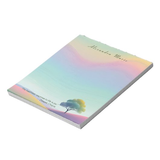 ミニマルパーソナライズされたリストパステルランドスケープメモ帳 ノートパッド (回転)