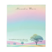 ミニマルパーソナライズされたリストパステルランドスケープメモ帳 ノートパッド (正面)