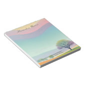 ミニマルパーソナライズされたリストパステルランドスケープメモ帳 ノートパッド (アングル)
